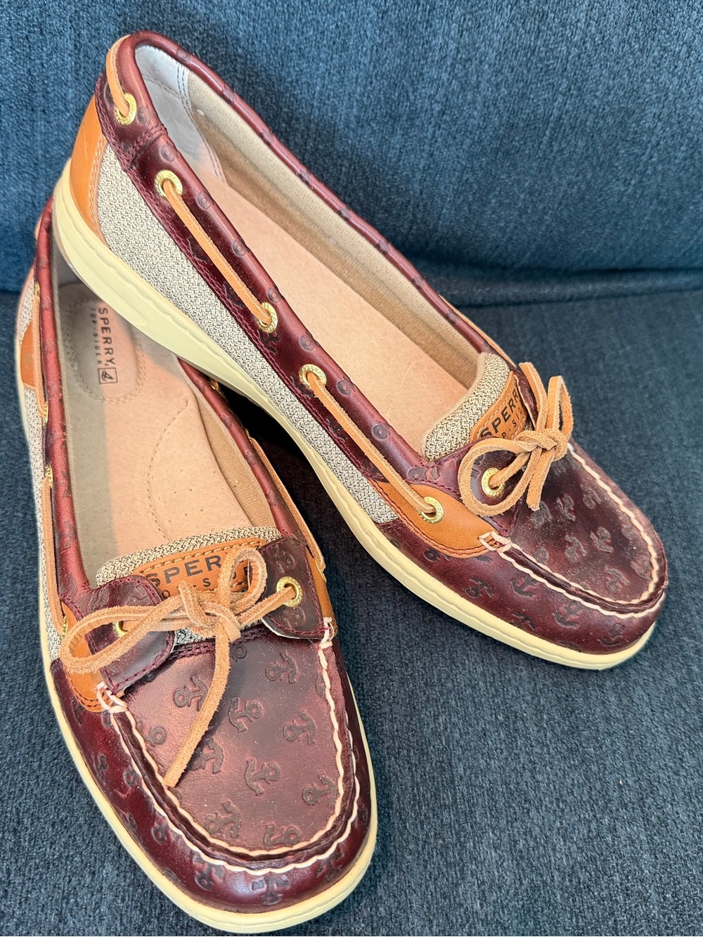 Sperry Angelfish Cordovan Anchors Leather Boat Shoe Womens Size 10 women’s